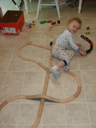 Brian with his toy train