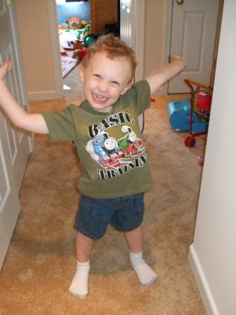 brian in a train shirt