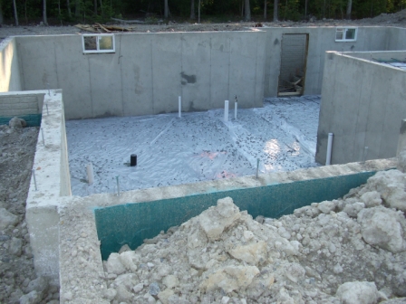 left side of basement