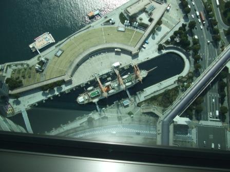 Looking down from tower